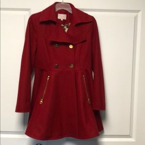 Red A-line Coat